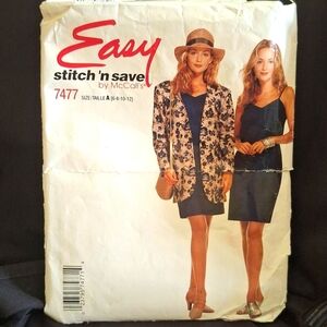 McCall's Easy stitch and save 7477 Sewing pattern